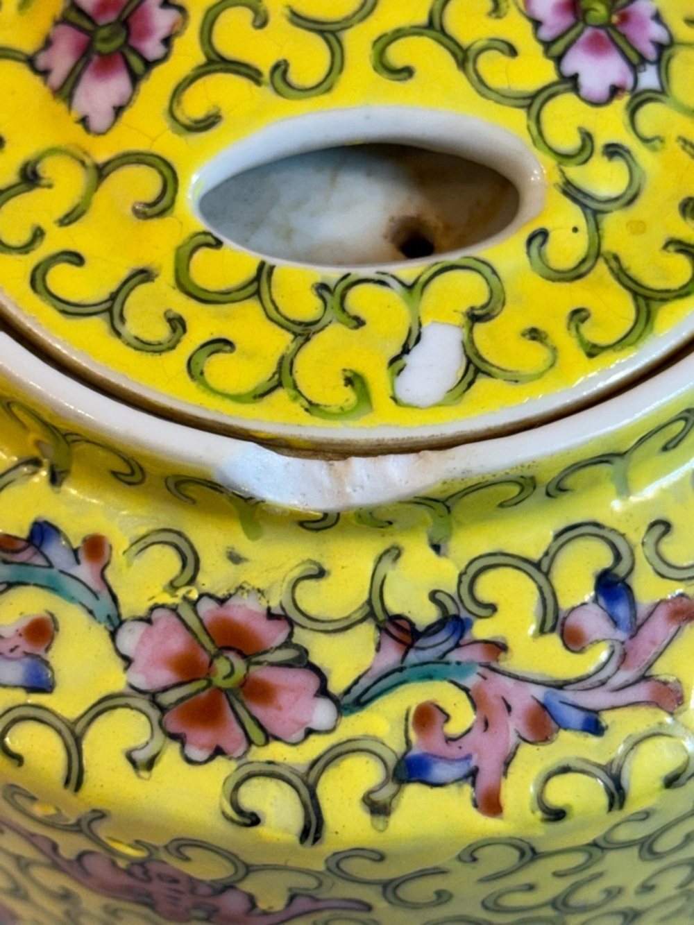 Vintage Chinese Jingdezhen Famille Jaune Dragon Travel Tea Set Wicker Basket 06 - Picture 12 of 16